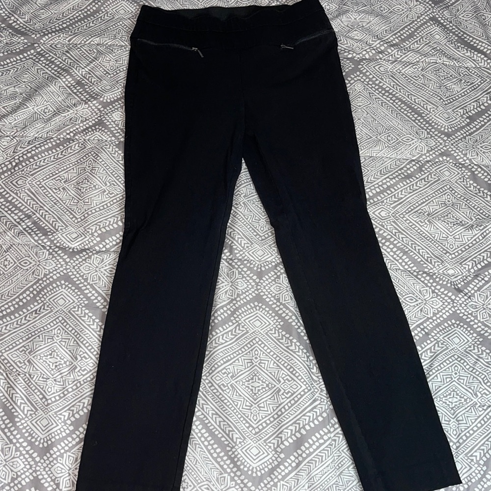 black tapered dress pants